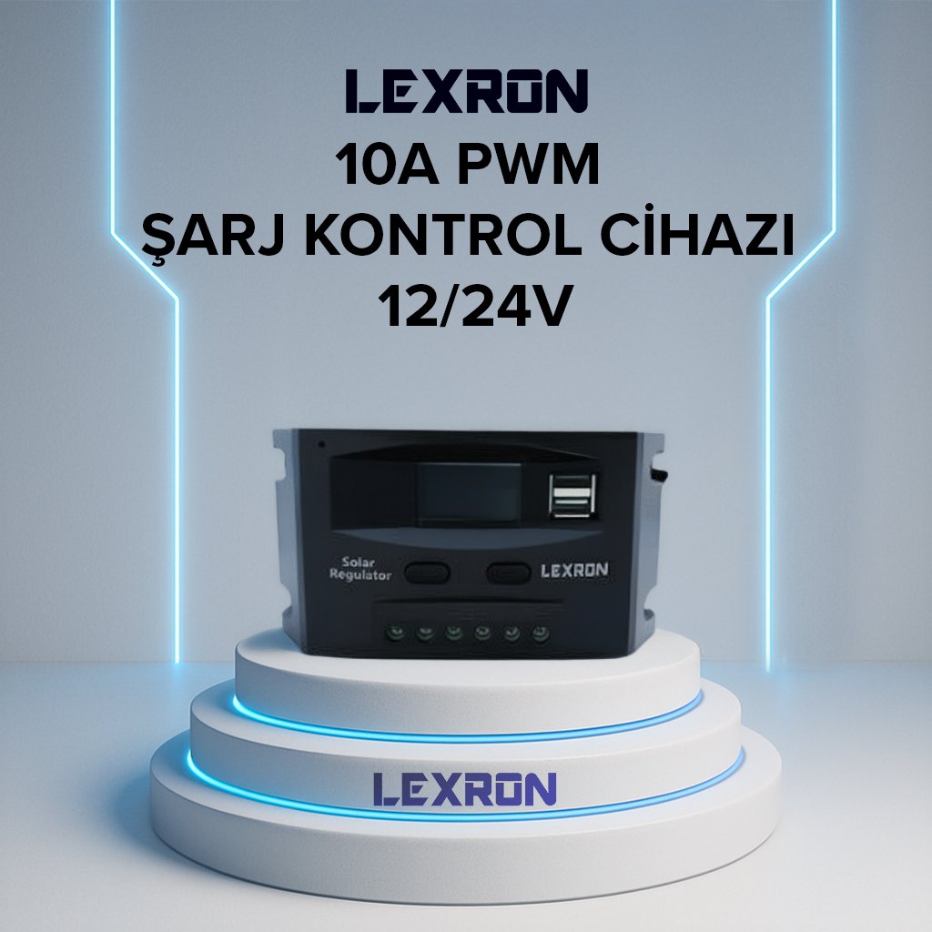 Lexron 10A PWM Solar Şarj Kontrol Cihazı