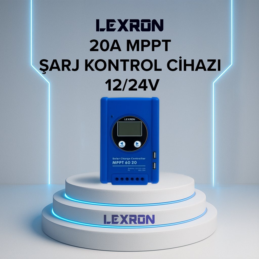 Lexron 20A MPPT Solar Şarj Kontrol Cihazı