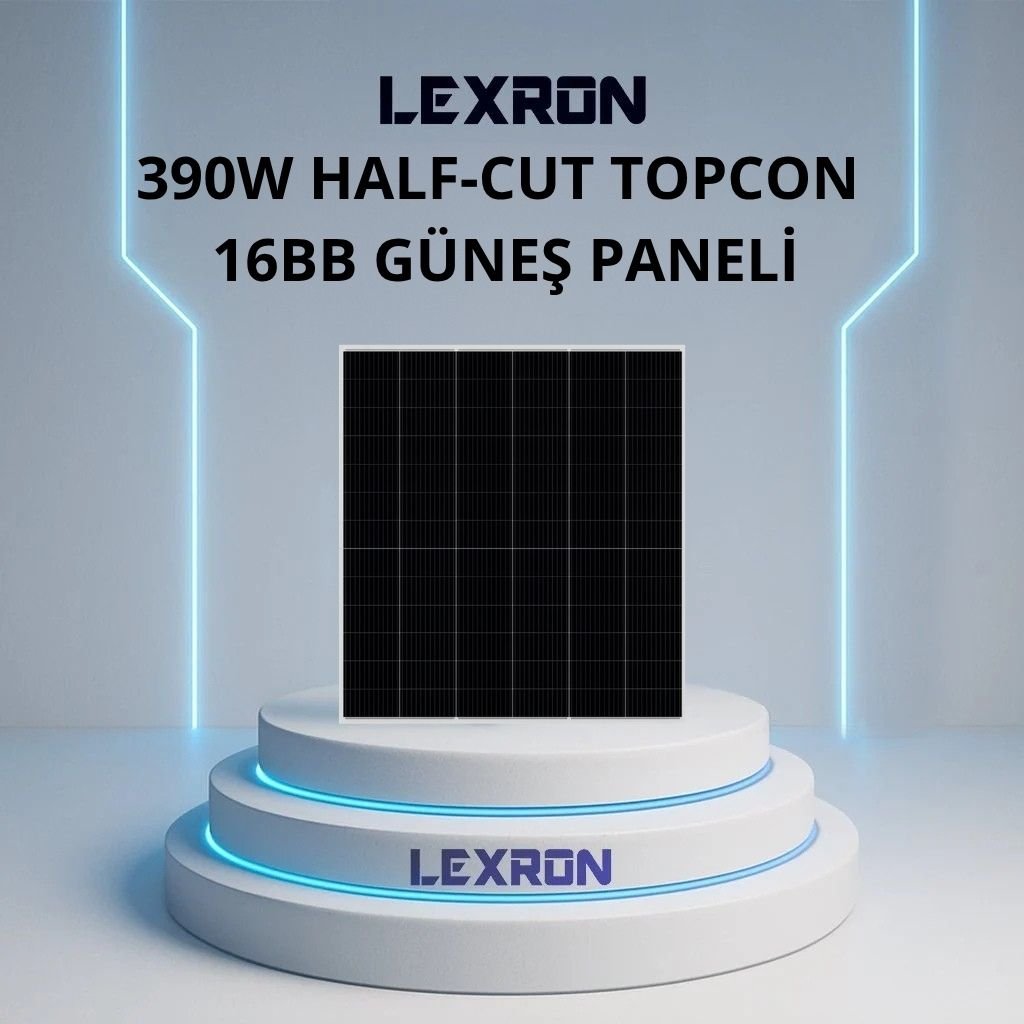 Lexron 390W 78 Hücre Half-Cut TOPCON Güneş Paneli