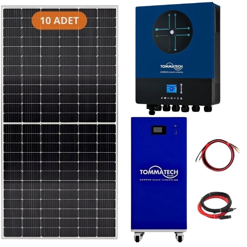 TommaTech L 15 Kw Lityum Akülü 11 kW Mppt İnverterli Hazır Solar Enerji Paketi
