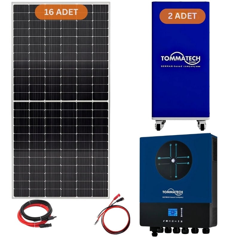 TommaTech 30 kW Lityum Akülü 11 kW MPPT İnverterli Hazır Solar Enerji Paketi